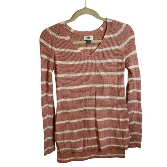 OLD NAVY VNECK STRIPED SWEATER - Picture 1 of 5